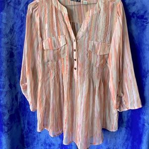 Kokomo woman long sleeve tunic sheer XL
